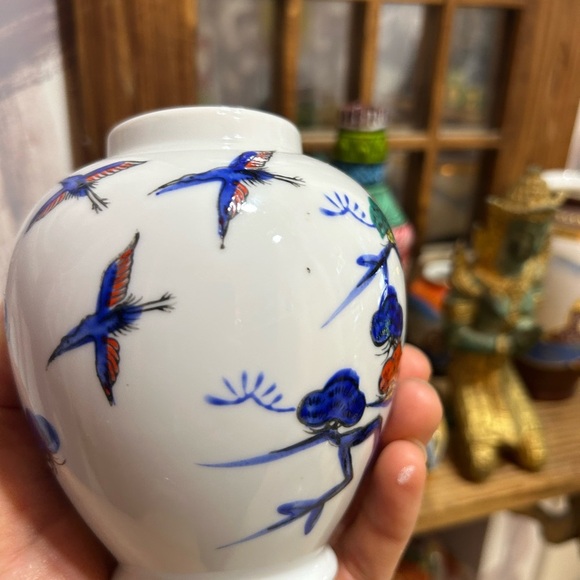 Handcrafted Ceramic Vase with Vibrant Tree Design 4.5" - Picture 5 of 10